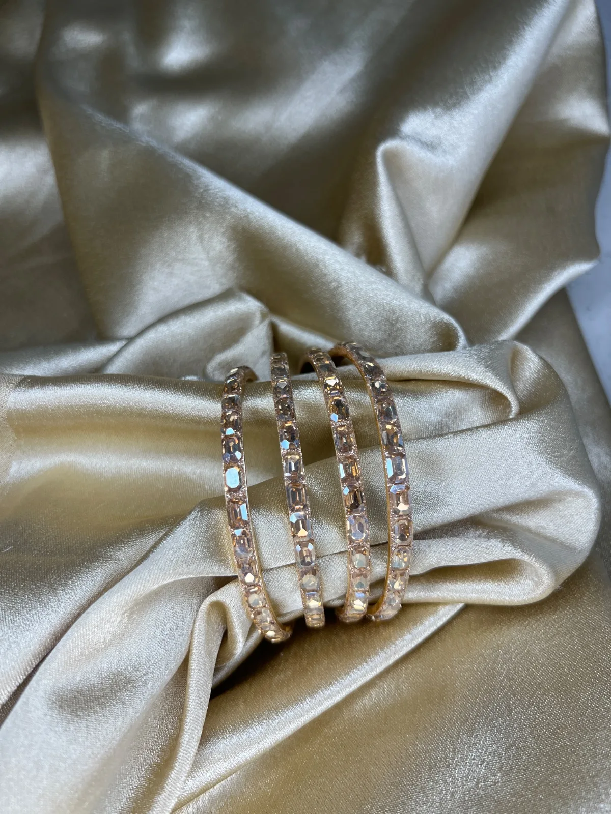 Border Bangles — Crystal Side Bangles