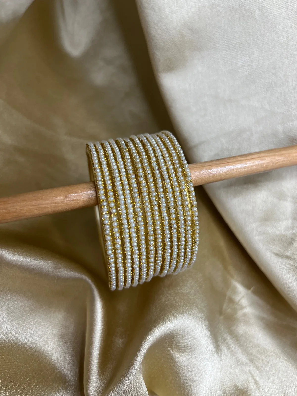 Border Bangles — Pearl glass bangles