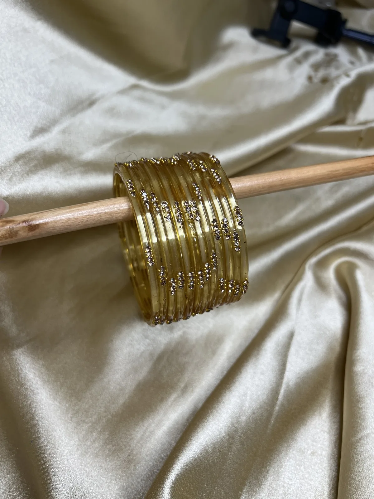 Pastel Palette Glass Bangle — Gold